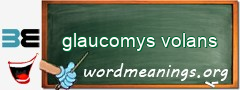WordMeaning blackboard for glaucomys volans